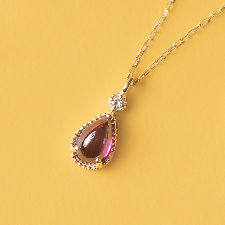 [Made to order] K10 rhodolite garnet necklace | 63-3303