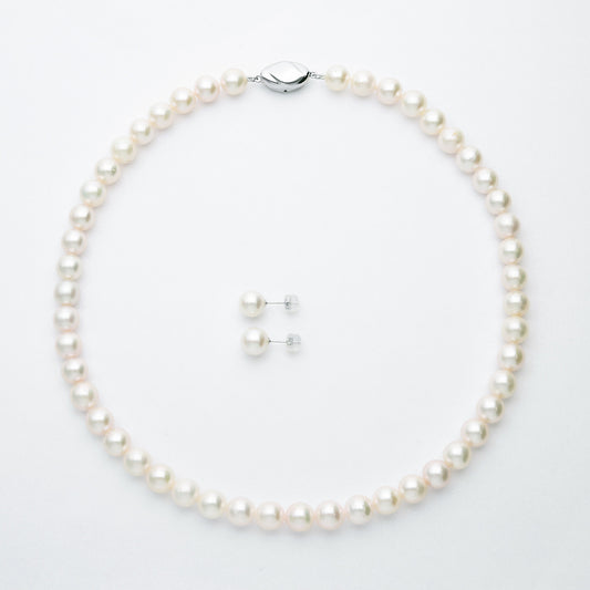 Akoya Pearl Pearl Necklace &amp; Earrings or Earrings Set | 63-8064-8065