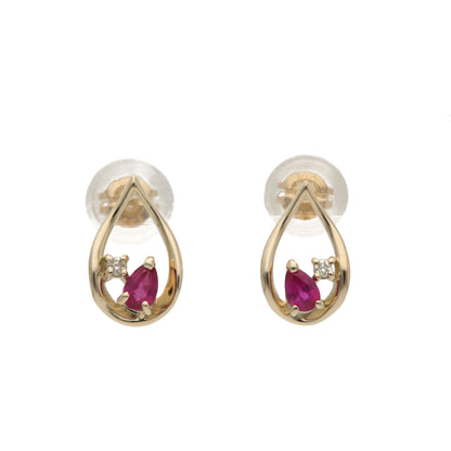 K10 Ruby Earrings | 95-1321-1322