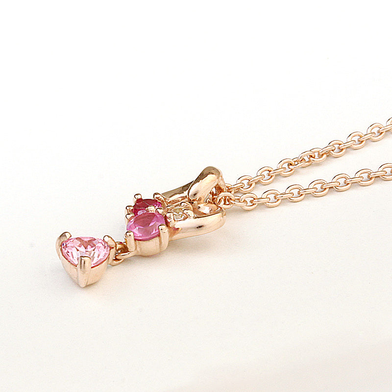 Pink Gradient Heart Necklace 95-2497