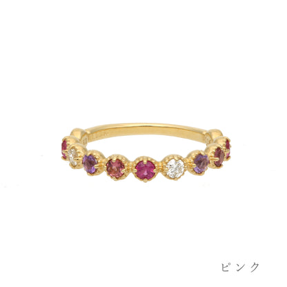 [Made to order] K18 color stone pinky ring | 96-2136-37-38