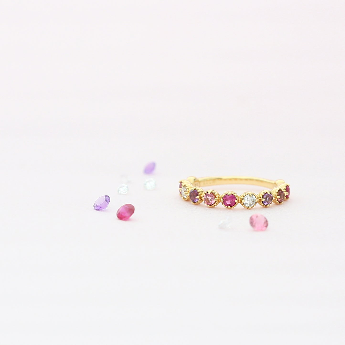 [Made to order] K18 color stone pinky ring | 96-2136-37-38