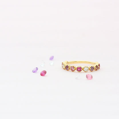 [Made to order] K18 color stone pinky ring | 96-2136-37-38