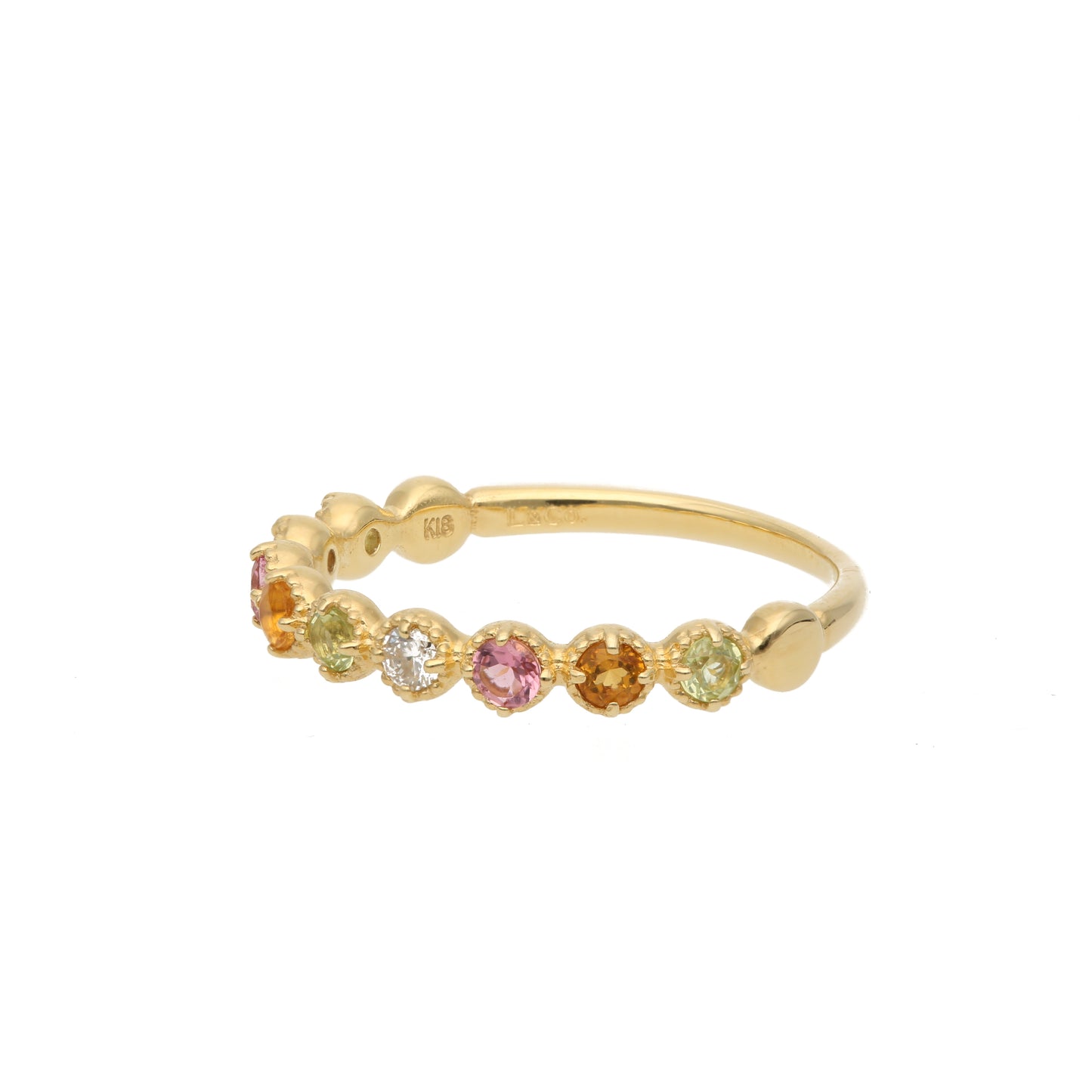 [Made to order] K18 color stone pinky ring | 96-2136-37-38