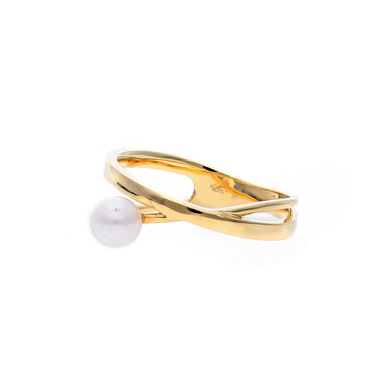 K18YG Akoya pearl ring |96-2216