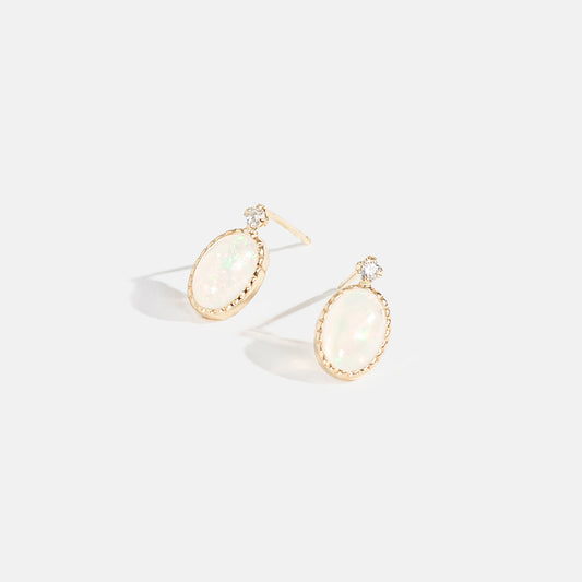 K10 Opal Earrings | 43-1399 [Made to order]