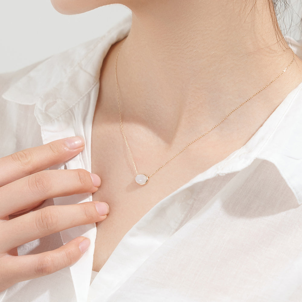 [Made-to-order] K10 White Moonstone Necklace | 63-3340