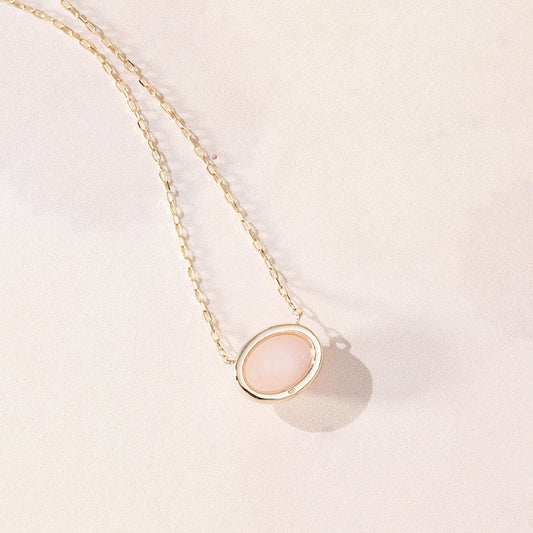 [Auf Bestellung] K10 Pink Opal Halskette | 63-3338