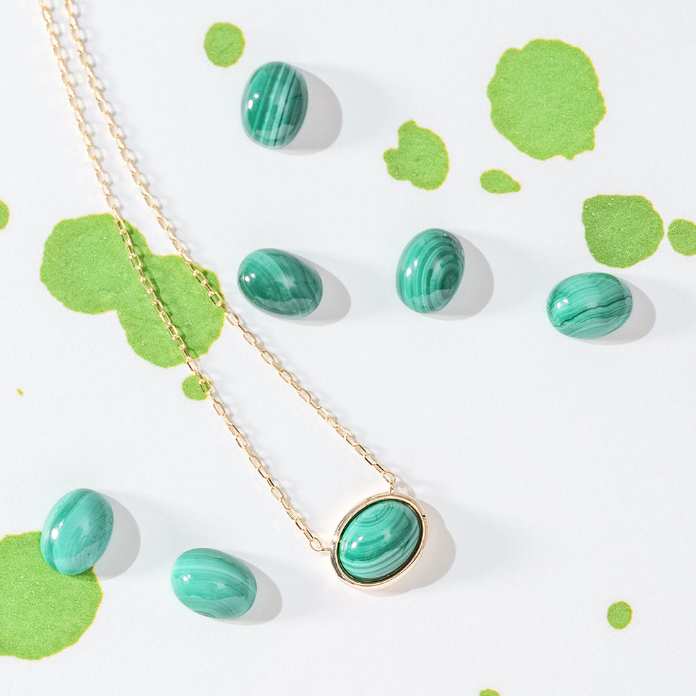 [Made-to-order] K10 Malachite Necklace | 63-3335 