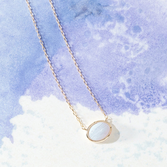 [Made-to-order] K10 Blue Lace Agate Necklace | 63-3337 