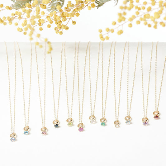 [Made-to-order] K10 birthstone necklace |60-8001-8012