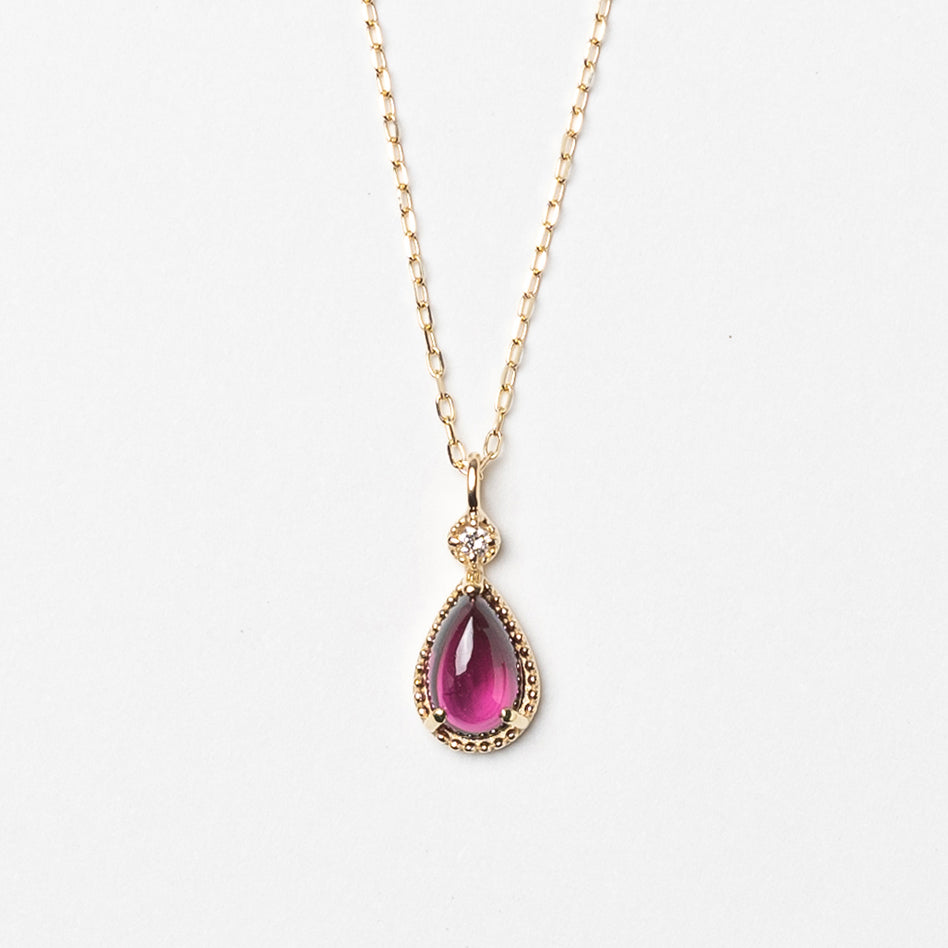 [Made to order] K10 rhodolite garnet necklace | 63-3303