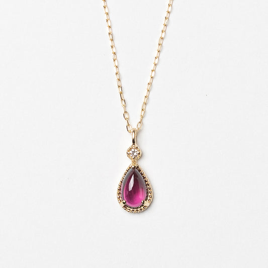 [Made to order] K10 rhodolite garnet necklace | 63-3303