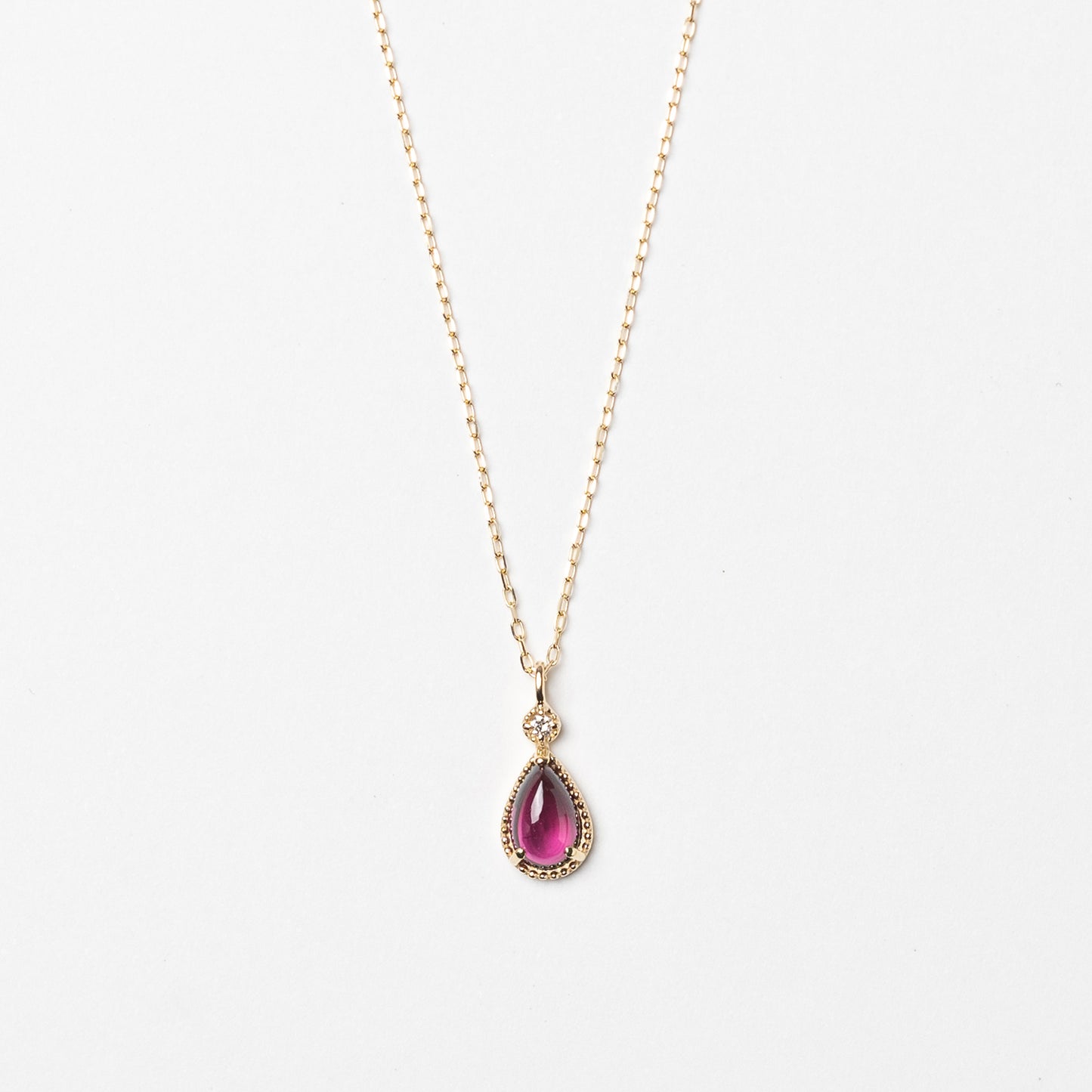 [Made to order] K10 rhodolite garnet necklace | 63-3303