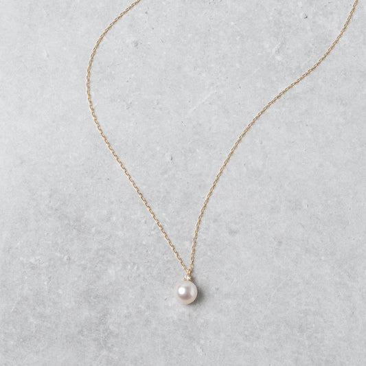 K18 Akoya Pearl &amp; Diamond Necklace | 63-8076
