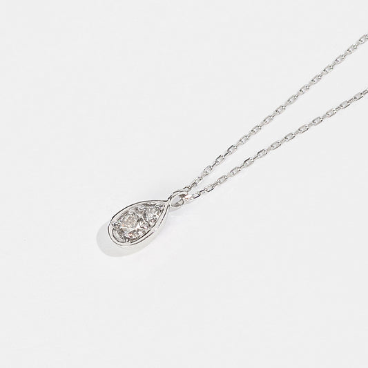 Platinum diamond 0.10ct necklace | 96-1258 [Made to order]