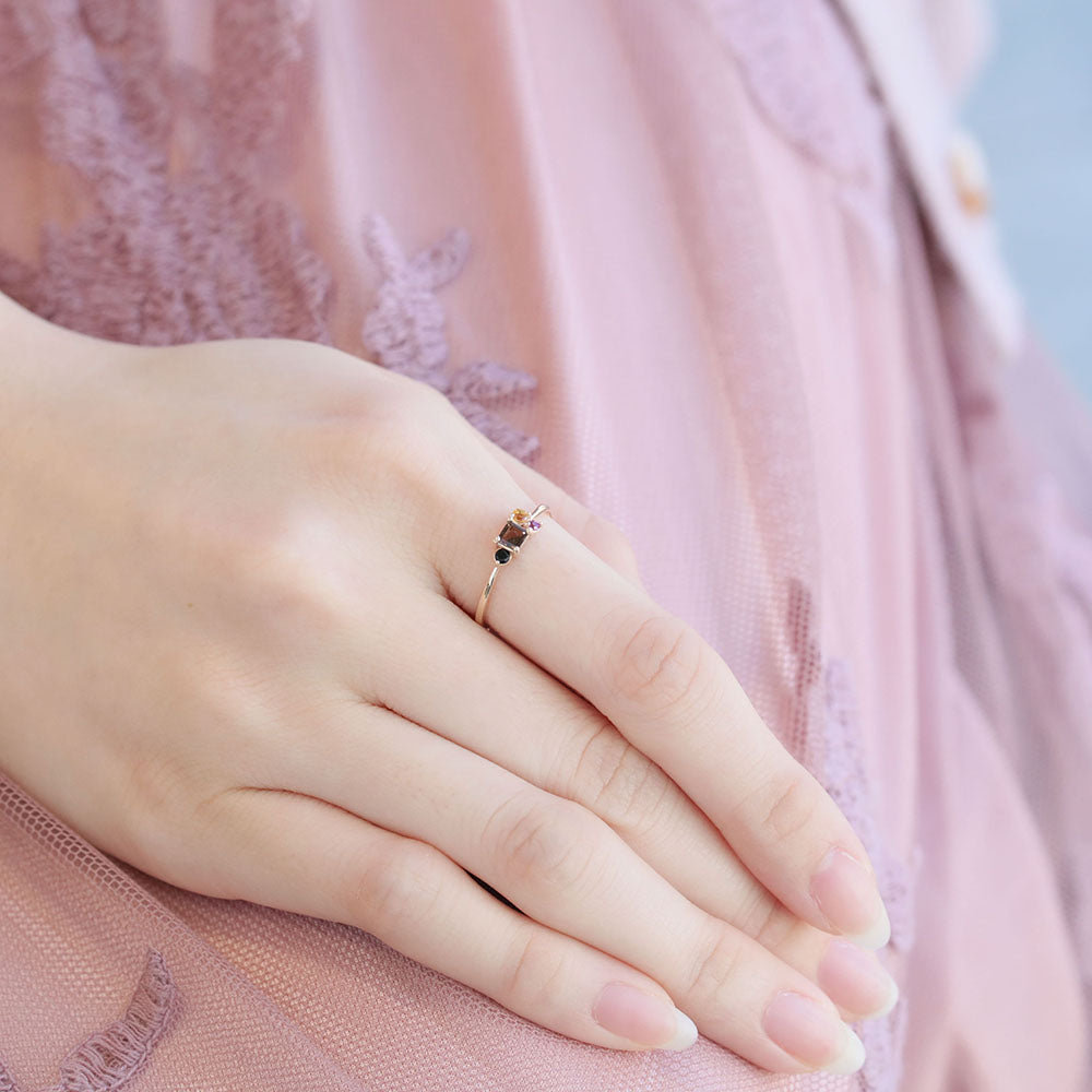 [Made to order] K10 color stone ring | 36-2151-2155