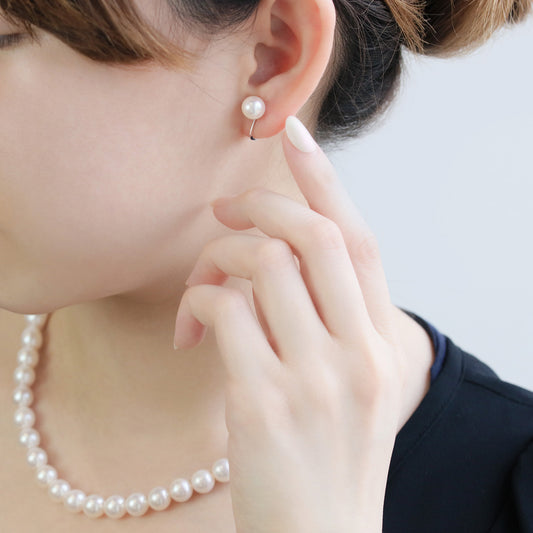 Shell Pearl / Shell Pearl Necklace &amp; Earrings or Pierce Set | 63-8056-8057