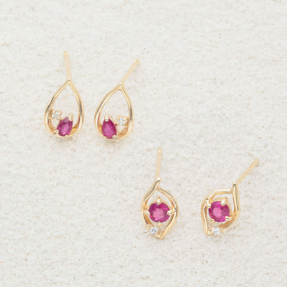 K10 Ruby Earrings | 95-1321-1322