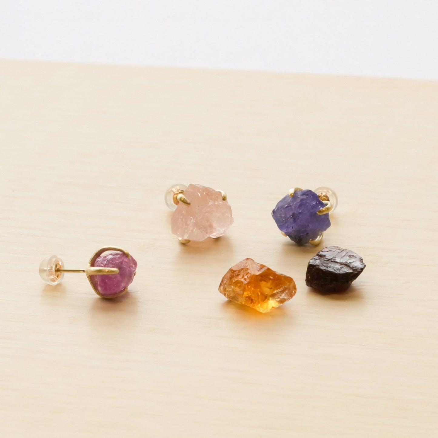 [Made to order] K10 color stone earrings (one ear) | 41-6645-6653 