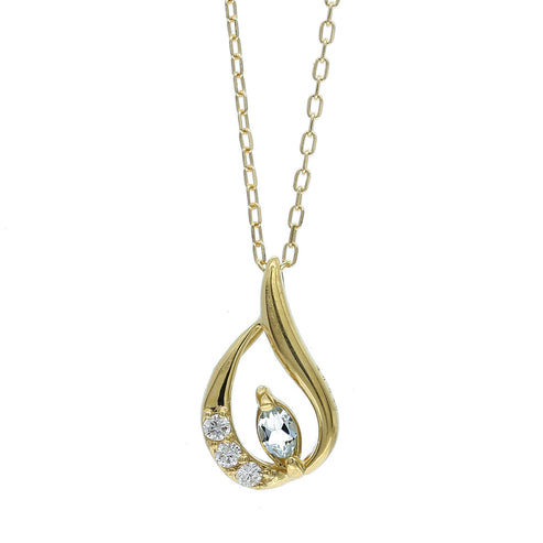 K18 ネックレス アクアマリン ダイヤモンド